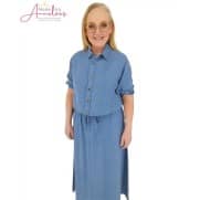 Z Enjoy Midi Rok tencel 938050 Demin blauw